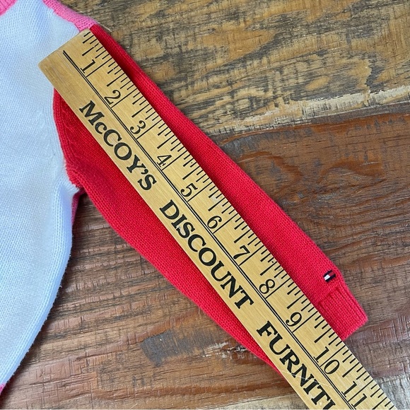 Tommy Hilfiger Red pink blue Sweater 18 months Colorblock - Picture 5 of 9